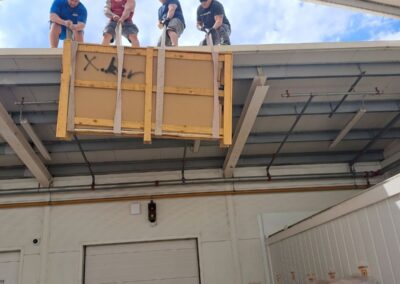 200 kg klímaegység húzása egy budapesti gyár területén