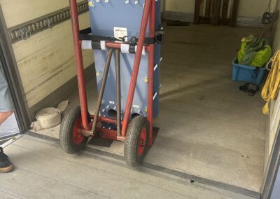 Hőcserélő megkötése szállítás előtt.